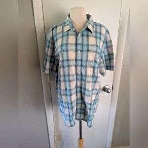 Men's Button Up Vans‎ Plaid Collared Tshirt sz xl
